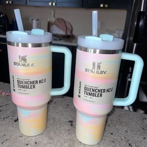 Stanley 40 oz Quencher H2.0 FlowState Tumbler Warm Serene Brushstrokes Water Cup